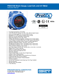 Thumbnail of document Manual - PD8-6100 ProtEX-MAX Explosion-Proof Strain Gauge, Load Cell & mV Meter